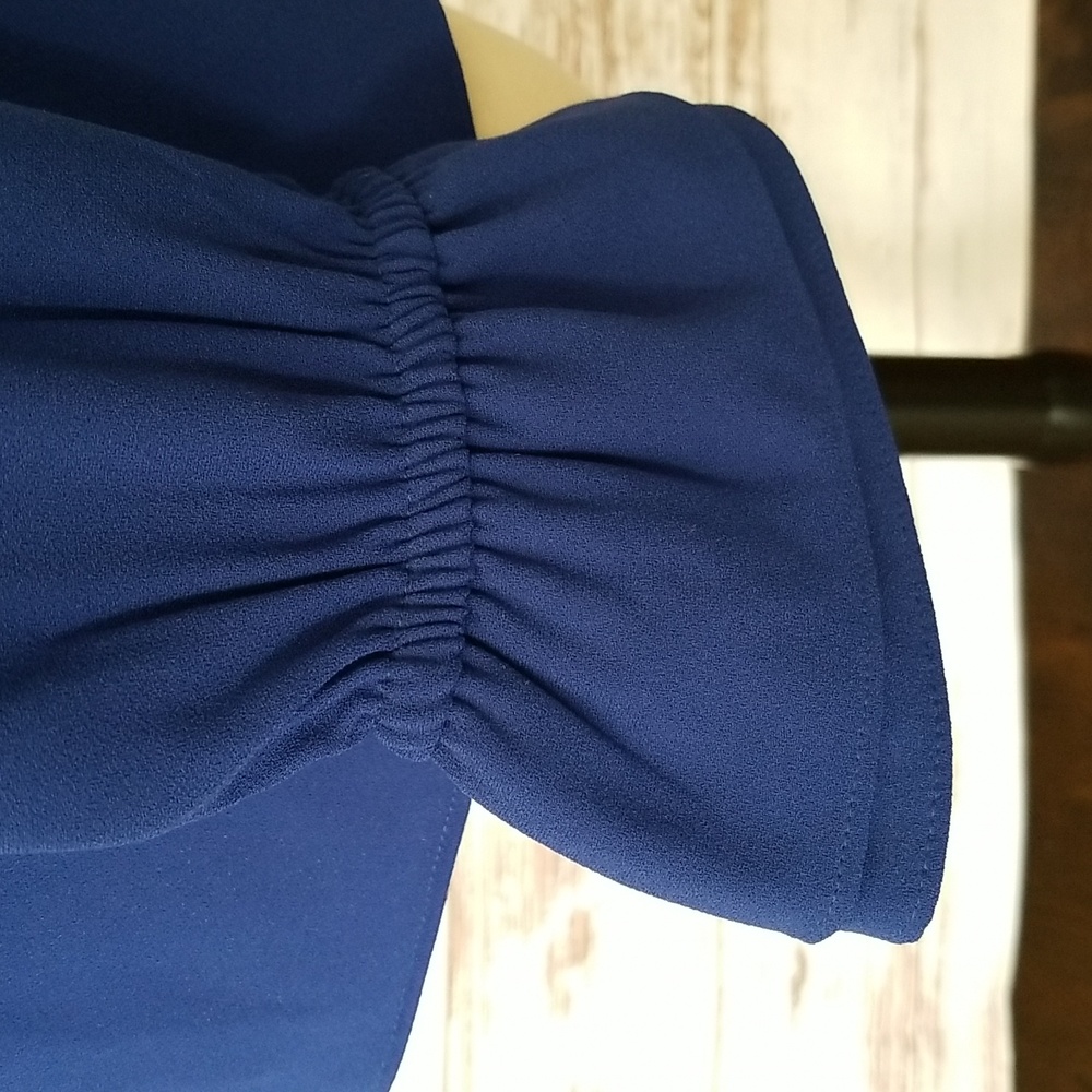 J. Crew Blue Ruffle-neck Top - Picture 4 of 11